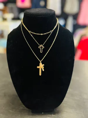 Hilo Gold Chain Set with Cross Pendants