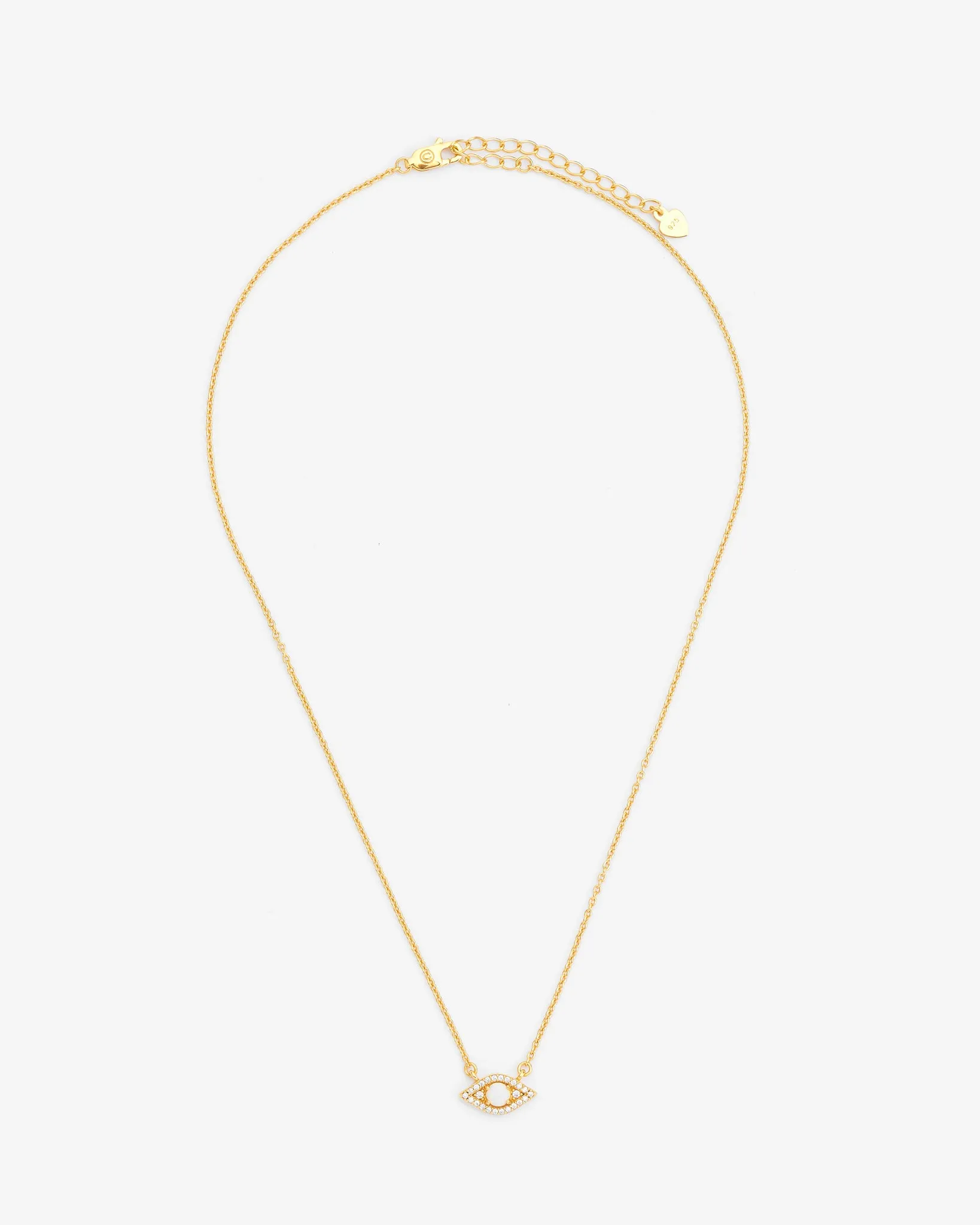 Iced Opal Mini Evil Eye Necklace - Gold