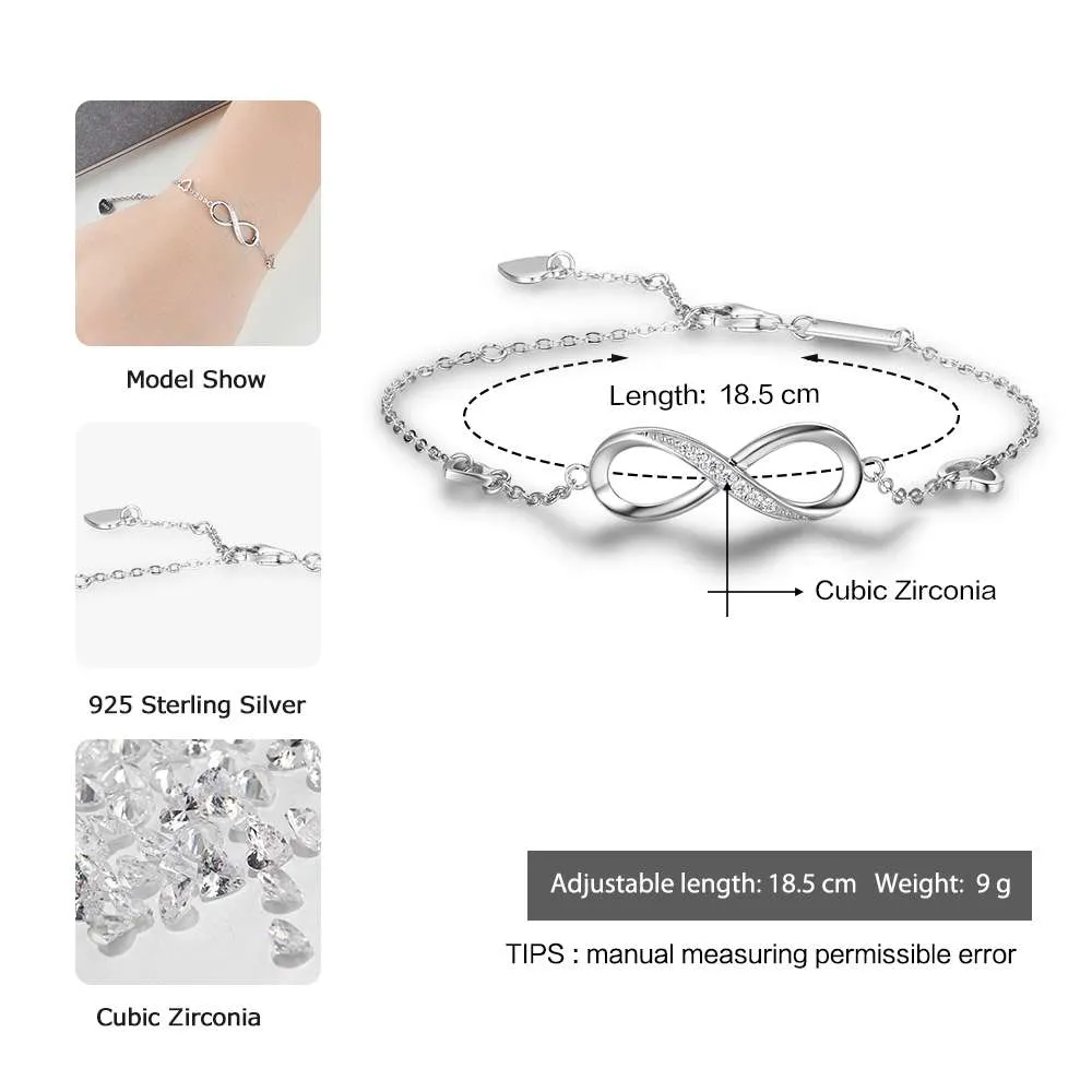 Infinity Fashion Silver Bracelets