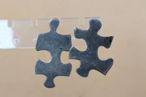 Intricate Sterling Silver Puzzle Piece Earrings - Unique Puzzle Piece Earrings - Missing Earring Backs