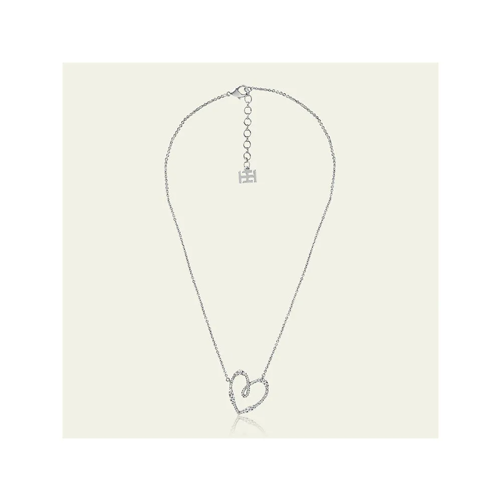 Isharya Big Heart in Rhodium Plating Necklace