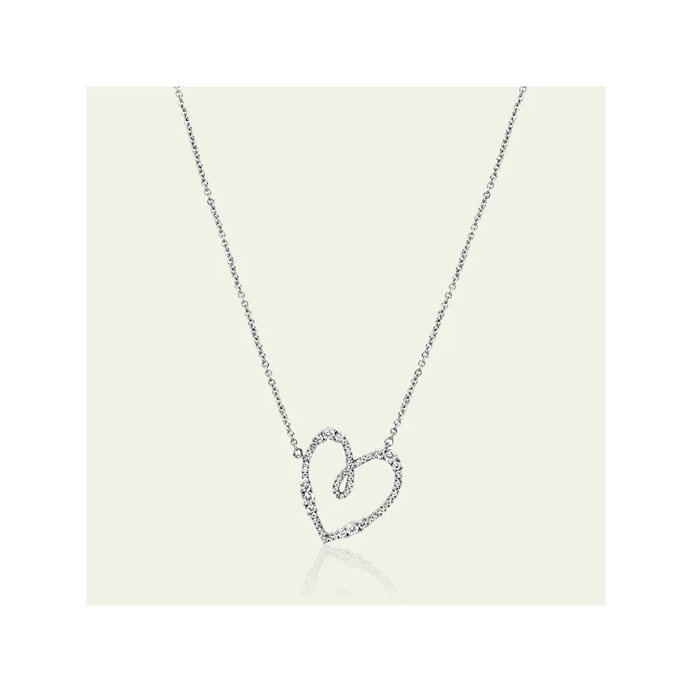 Isharya Big Heart in Rhodium Plating Necklace