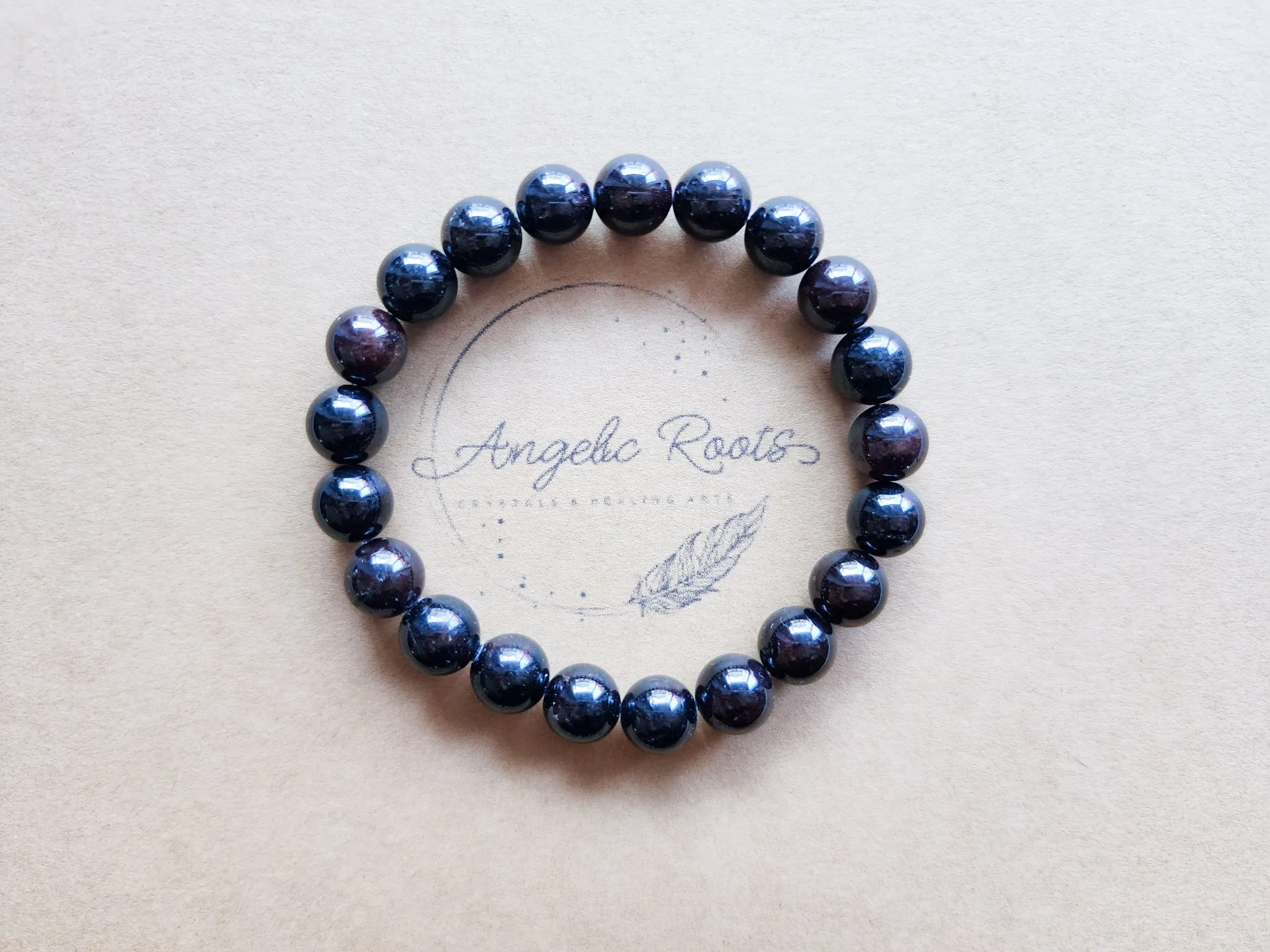 January Bracelet Stack || Garnet & Moonstone Beaded Bracelet || Reiki Infused