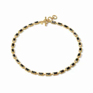 Julie Vos Baguette Tennis Necklace | Obsidian Black