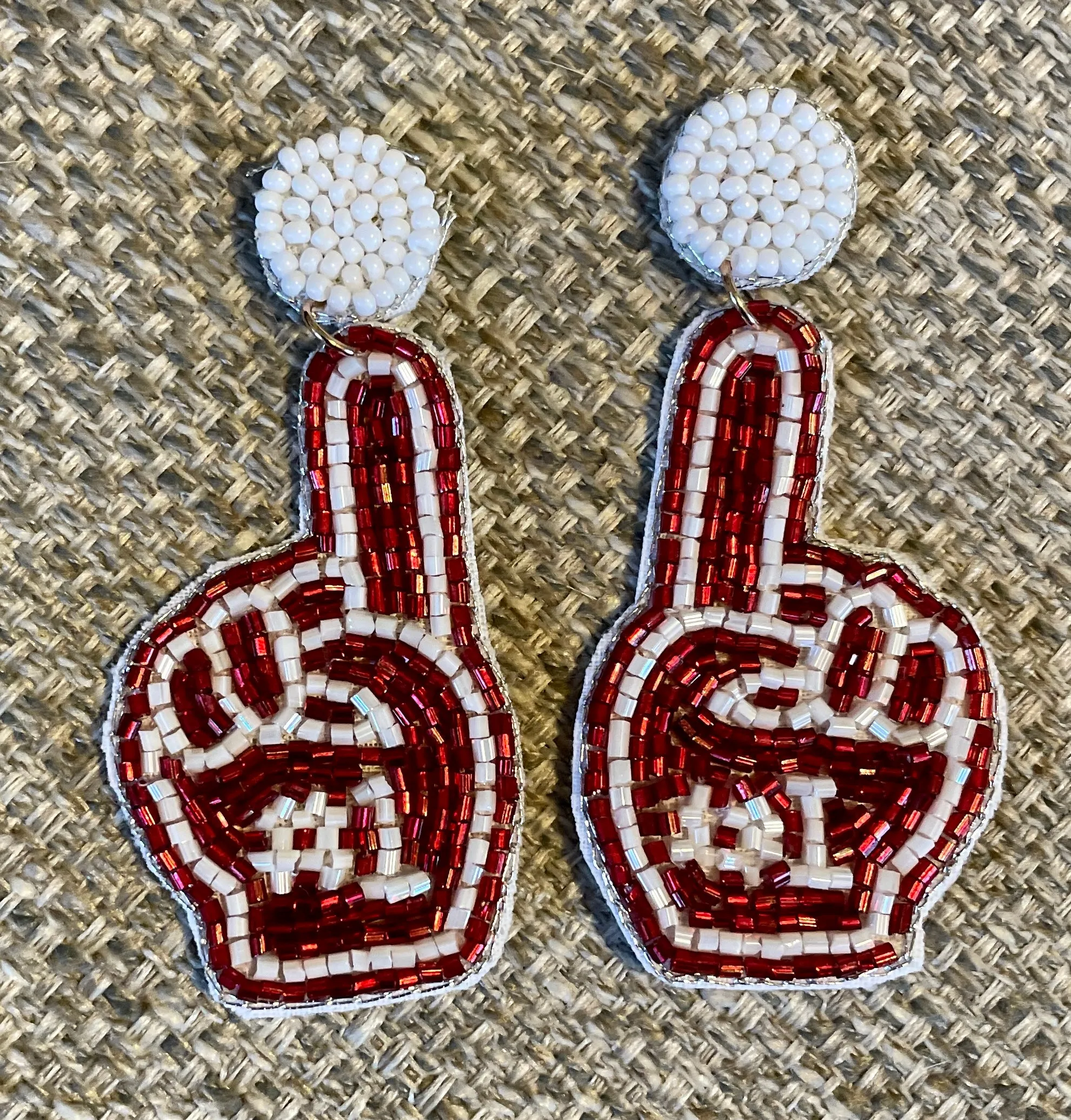 Kansas City Football Beaded Statement Earrings