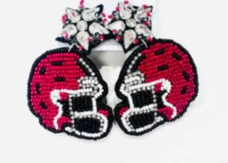 Kansas City Football Beaded Statement Earrings