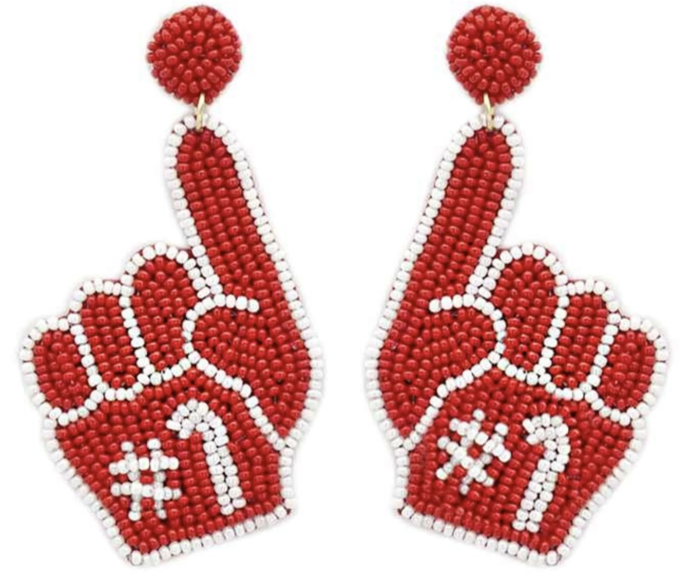 Kansas City Football Beaded Statement Earrings