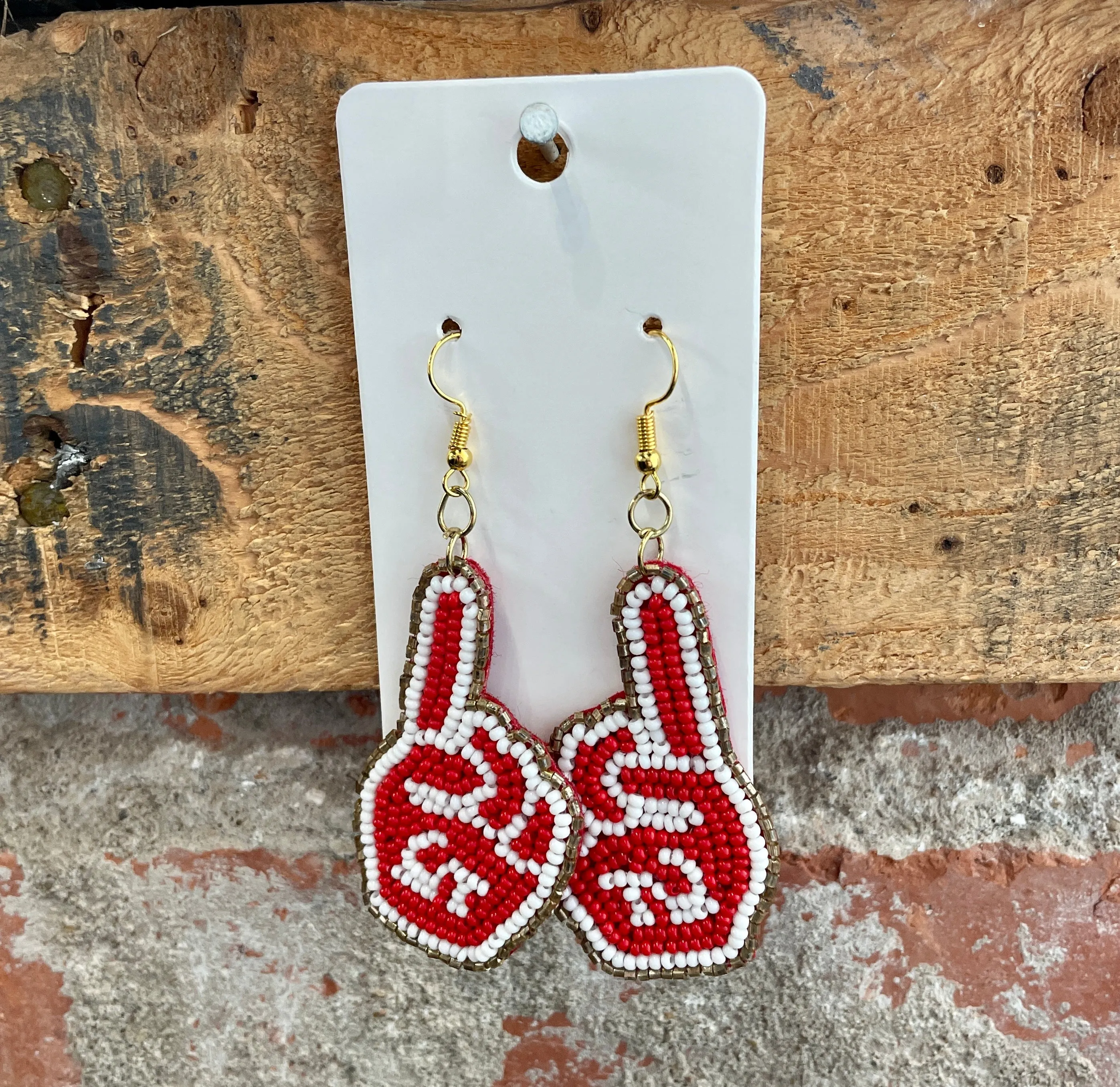 Kansas City Football Beaded Statement Earrings