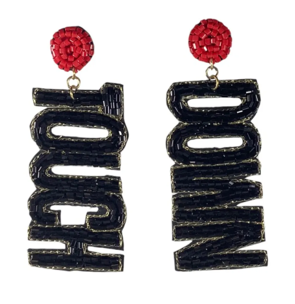 Kansas City Football Beaded Statement Earrings