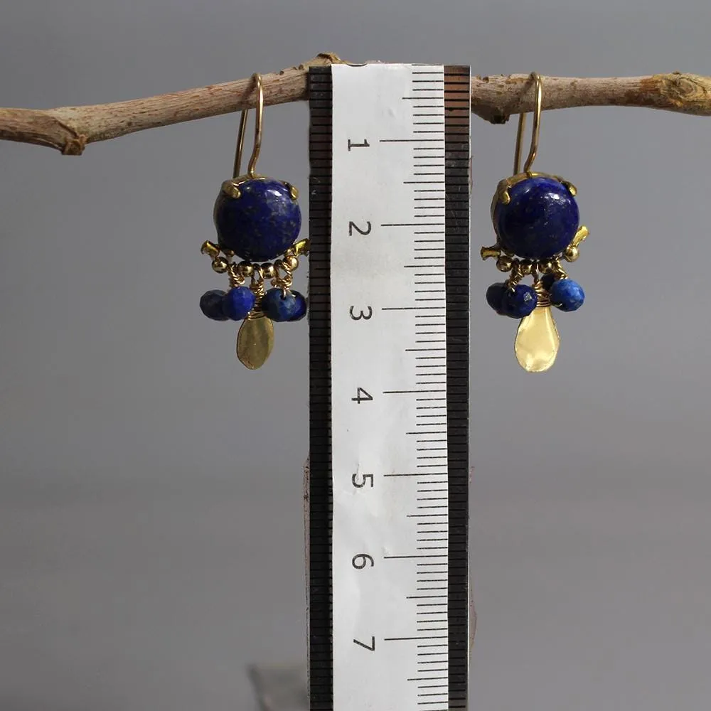 Lapis Orchid Earrings