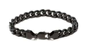 Large Black Stainless Steel Chain Link Bracelet