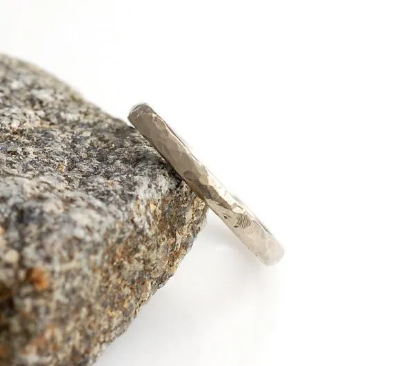 Layered - Multi-Hammered Ring in Palladium White Gold - Made to order