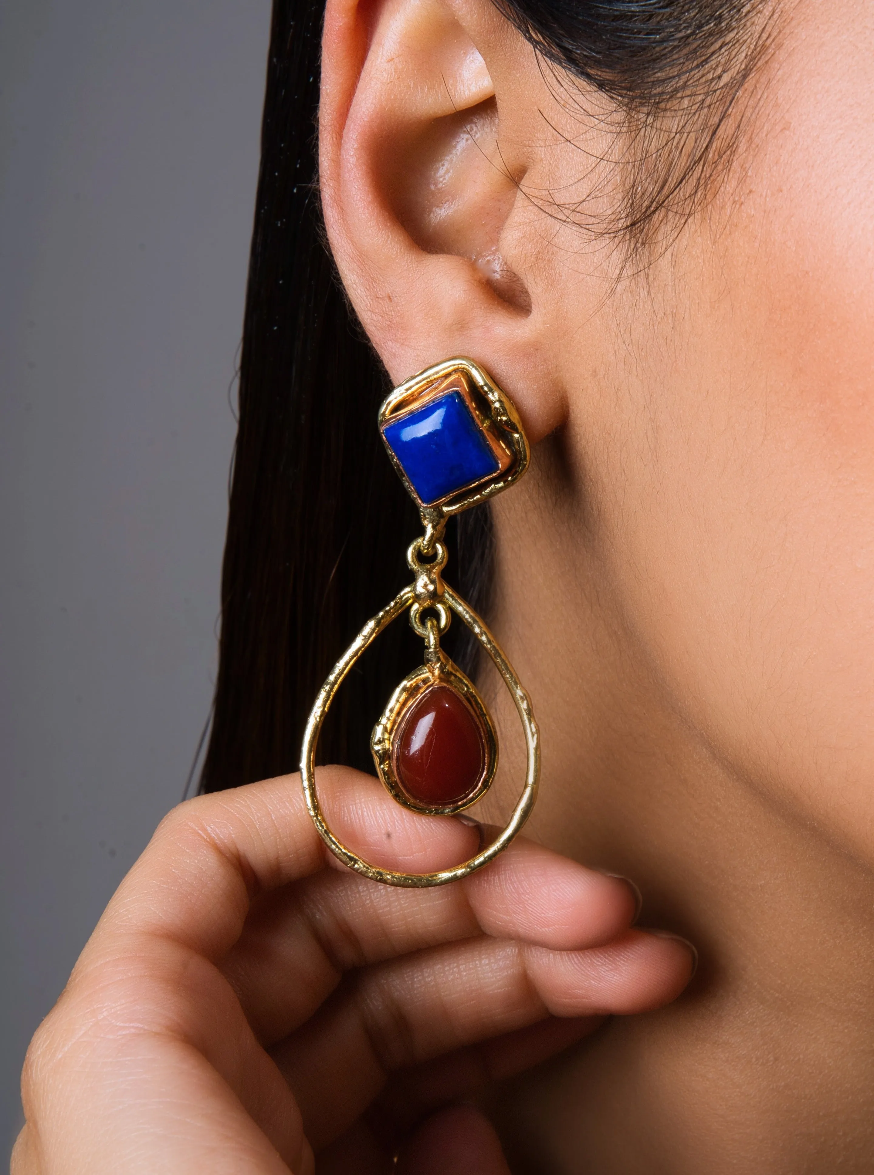 Lazuline Cornelian Cascade Earrings