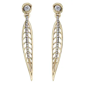 Leaf Inspired Canadian Diamond Drop Earrings