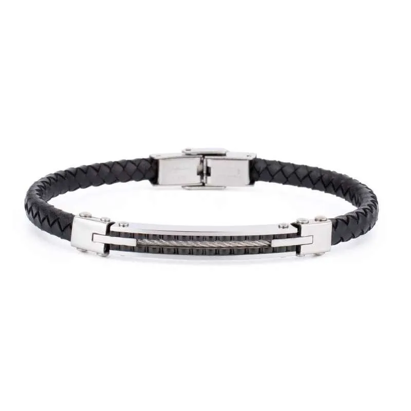 Leather and Wire Trendy Bracelet