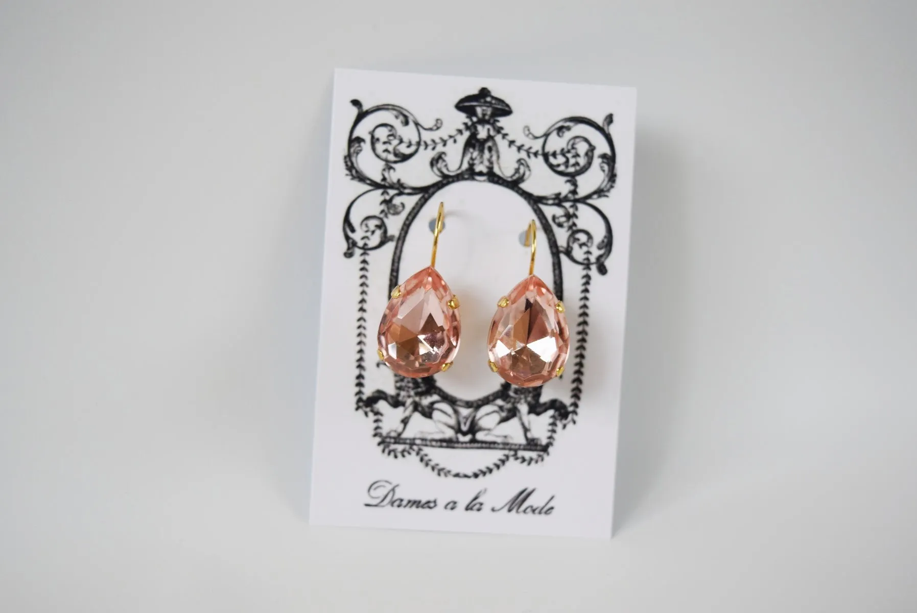 Light Pink Teardrop Earring - Large Teardrop