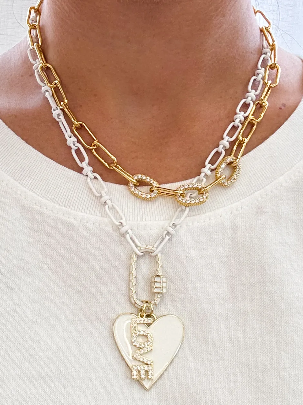 Linked In Love Necklace | White | FINAL SALE