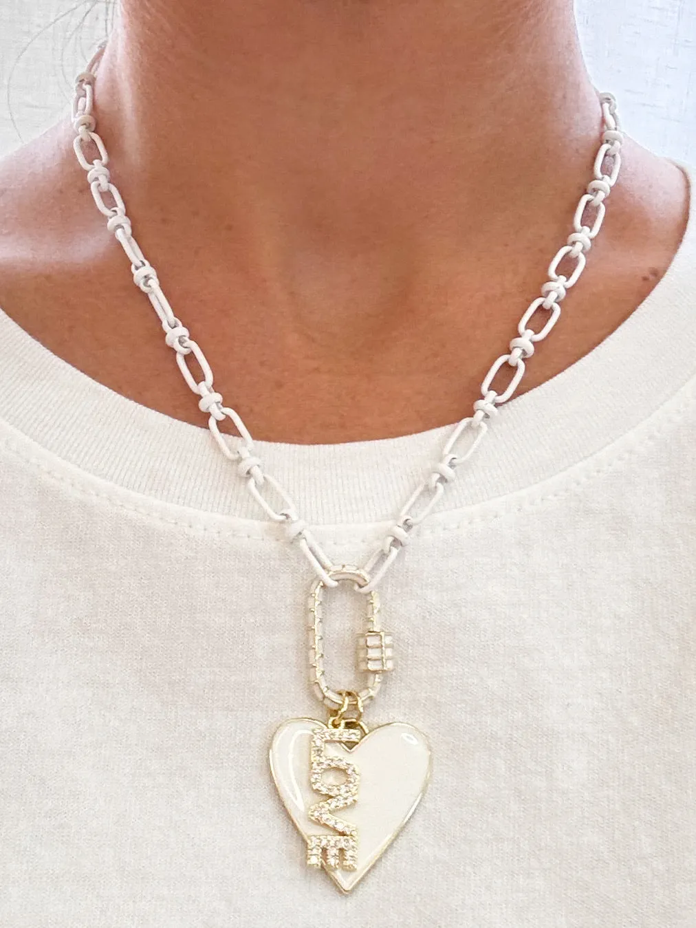 Linked In Love Necklace | White | FINAL SALE