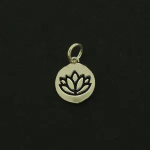 Lotus Flower Sterling Silver Charm - ST074