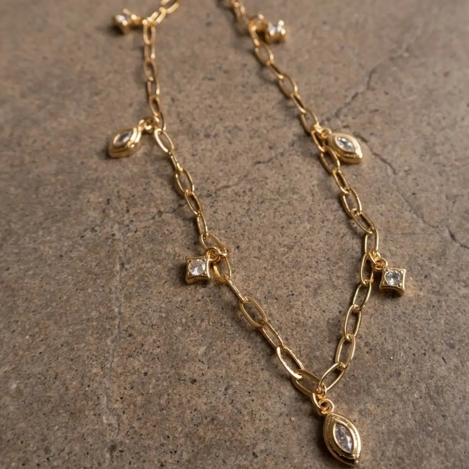 LOVCIA 18K Gold-Plated Copper Inlaid Zircon Necklace