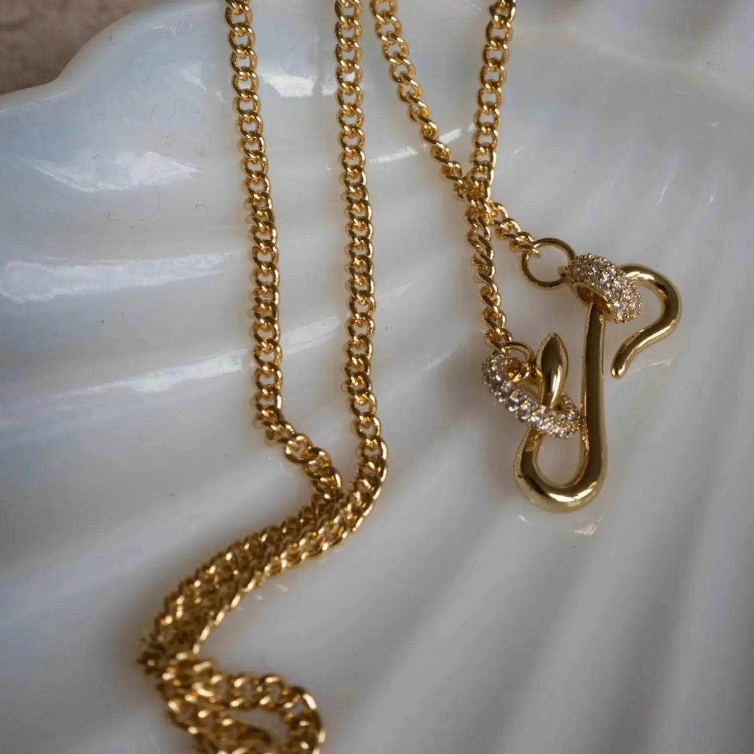 LOVCIA 18K Gold-Plated Copper Inlaid Zircon Necklace