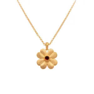 Lucky Clover Reversible Pendant Necklace 24K Gold Vermeil