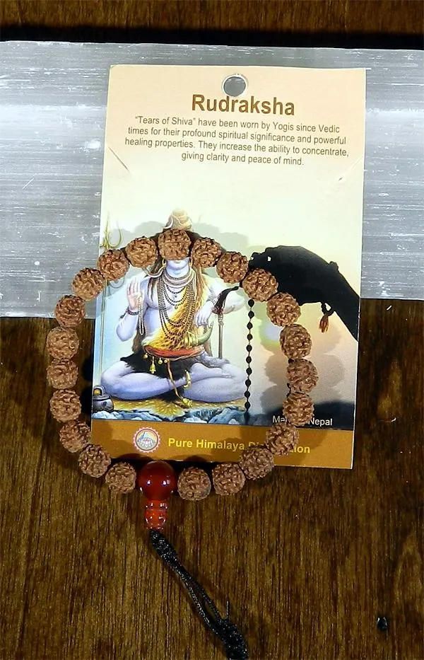 Mala Bracelet - Rudraksha & Carnelian