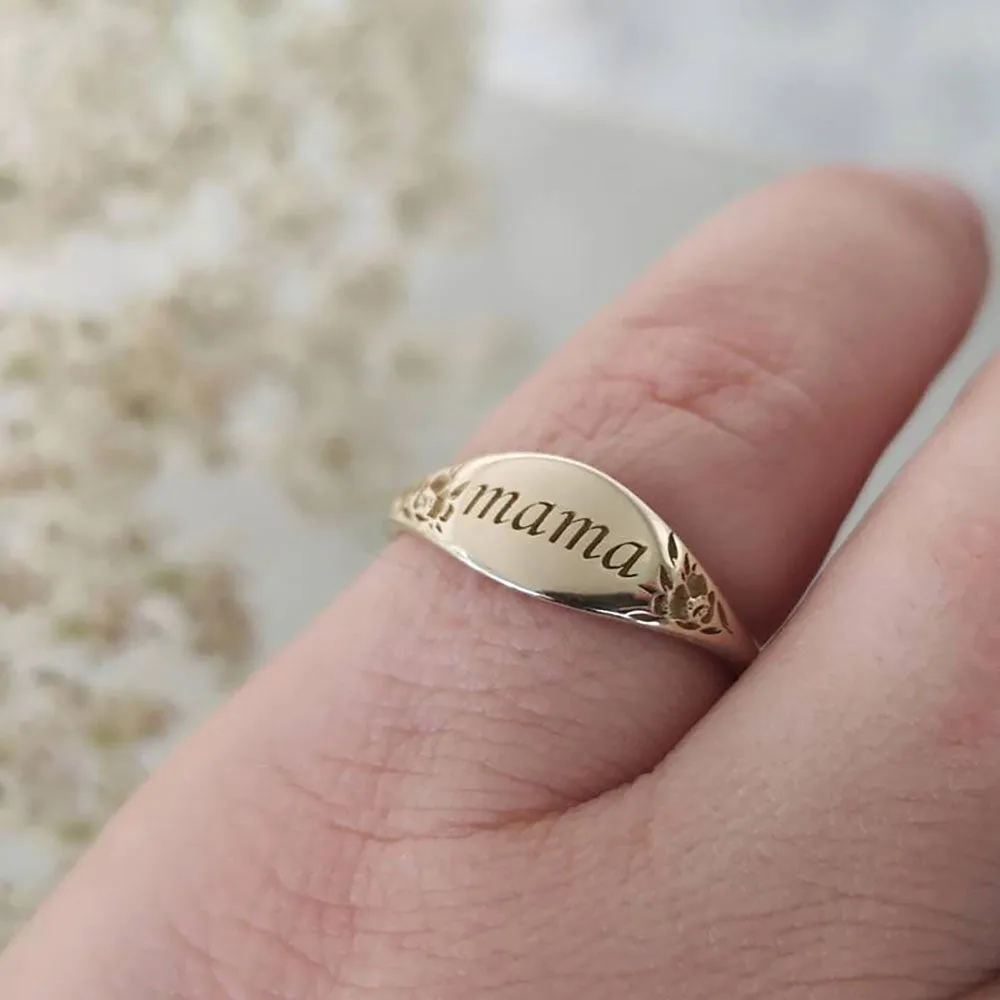Mama Rings for Mother's Day Gift Simple Lettering Statement Ring