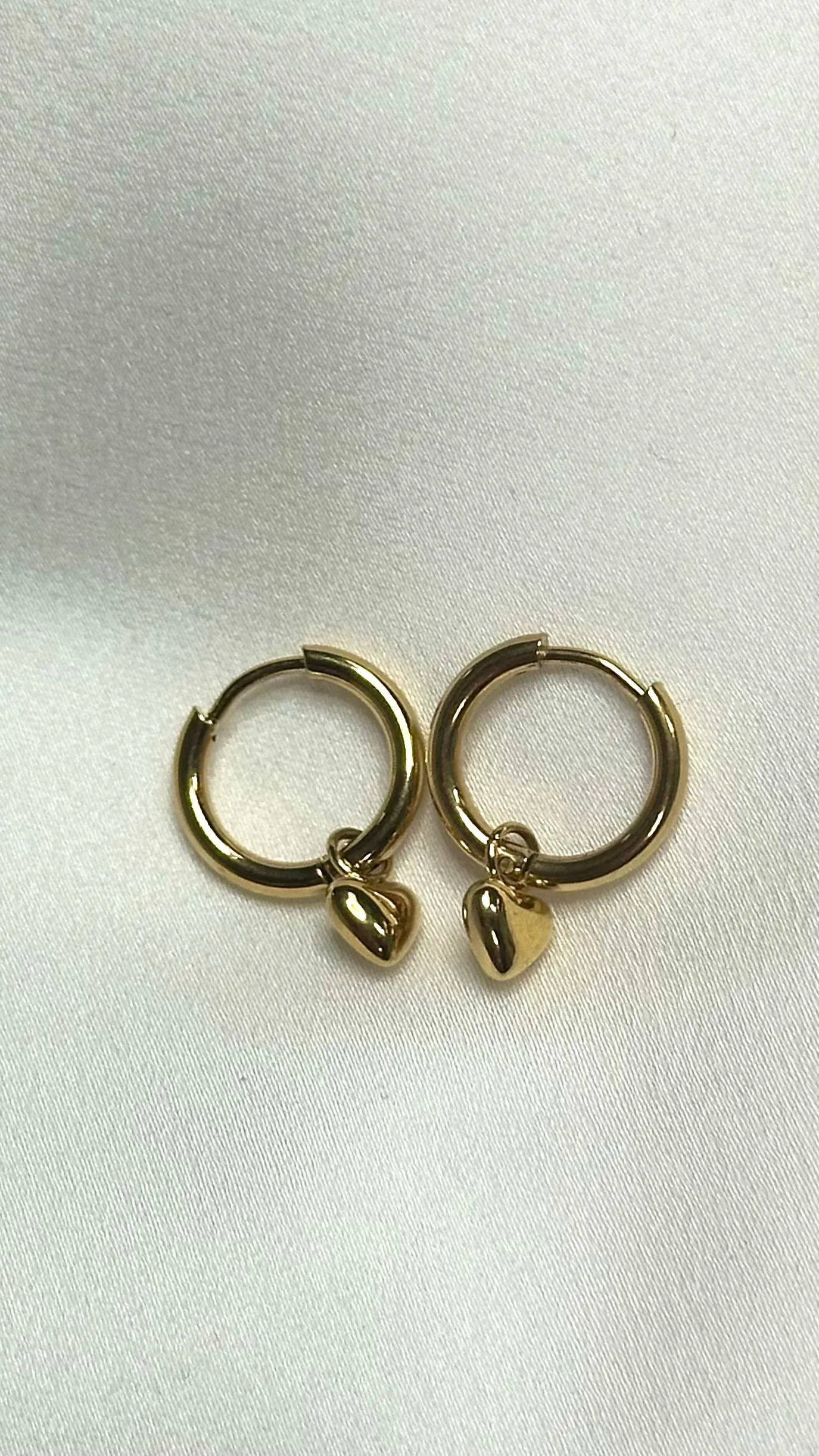 Mara Gold Heart Design Hoop Stainless Steel Earrings