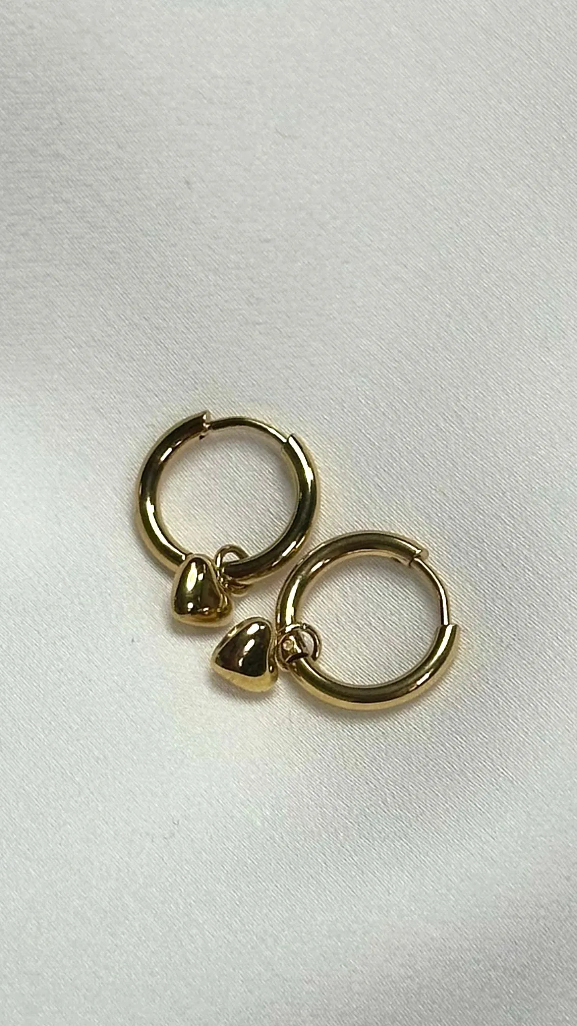 Mara Gold Heart Design Hoop Stainless Steel Earrings