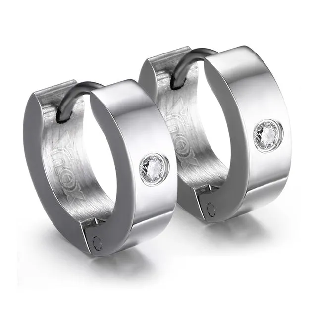 Meaeguet Rock Punk Huggie Earrings Stainless Steel Unique Small Hoop Earrings For Men Women 4 Color