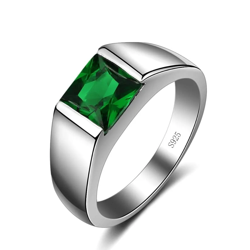 Men's Solitaire Cut 925 Sterling Silver Ring