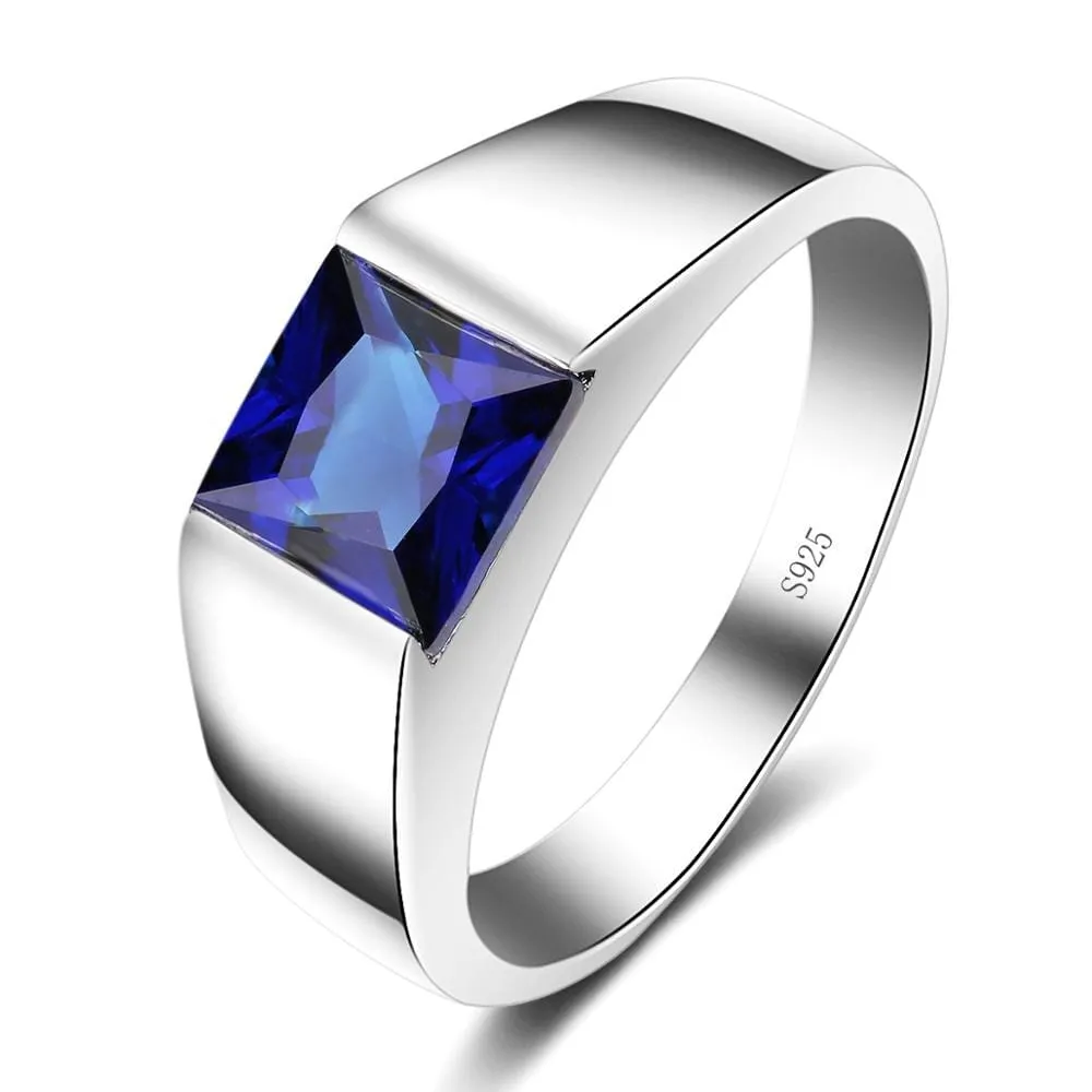 Men's Solitaire Cut 925 Sterling Silver Ring