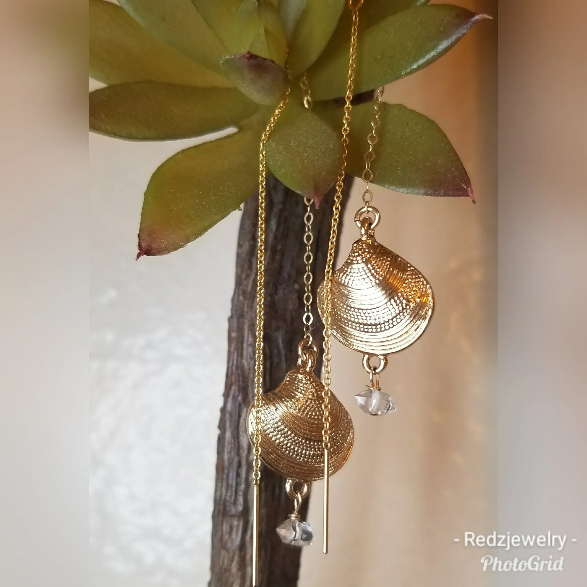Mermaid threader earrings