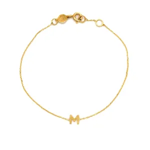 Mini Initial Solid Gold Bracelet