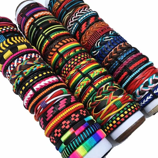 Mix Styles Braided Bracelets Leather Bracelets For Men