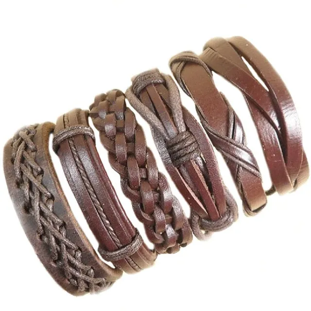 Mix Styles Braided Bracelets Leather Bracelets For Men