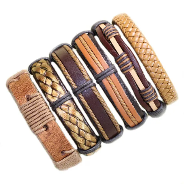Mix Styles Braided Bracelets Leather Bracelets For Men