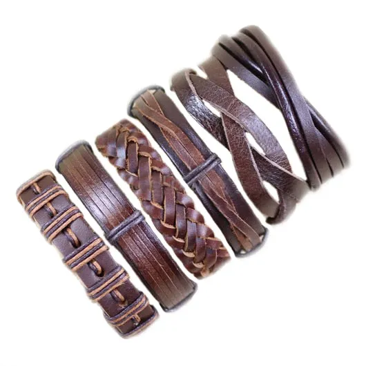 Mix Styles Braided Bracelets Leather Bracelets For Men