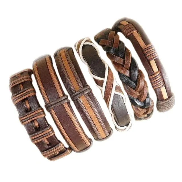 Mix Styles Braided Bracelets Leather Bracelets For Men