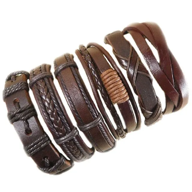 Mix Styles Braided Bracelets Leather Bracelets For Men