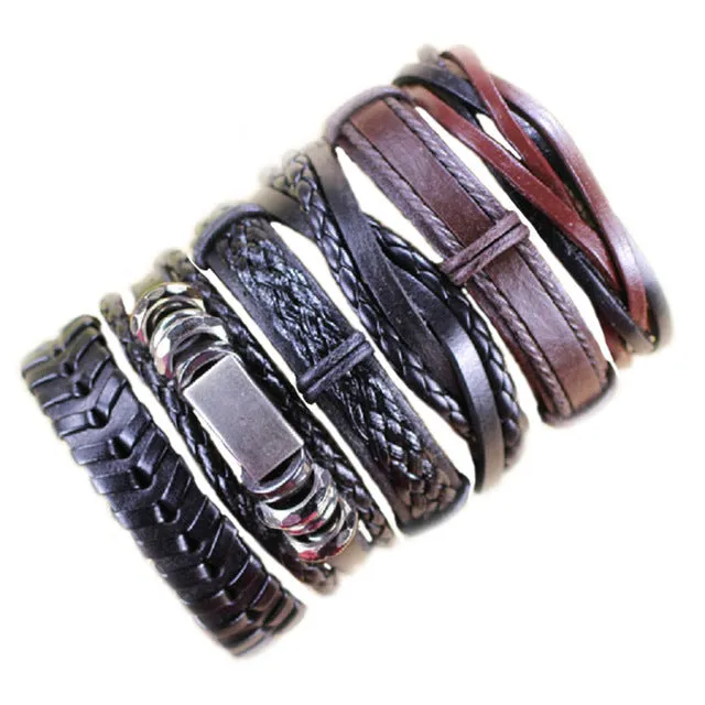 Mix Styles Braided Bracelets Leather Bracelets For Men