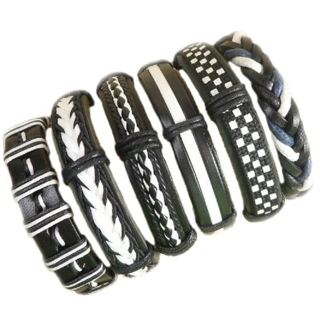 Mix Styles Braided Bracelets Leather Bracelets For Men