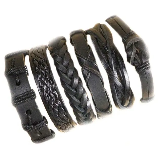 Mix Styles Braided Bracelets Leather Bracelets For Men