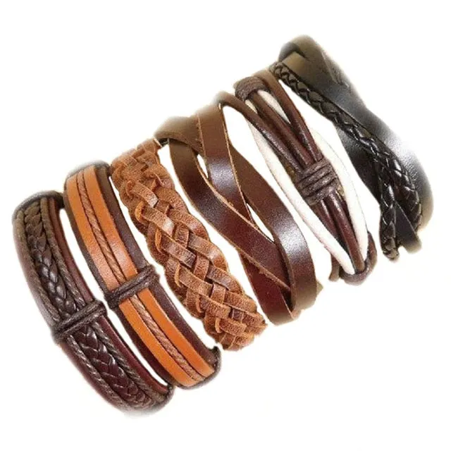 Mix Styles Braided Bracelets Leather Bracelets For Men