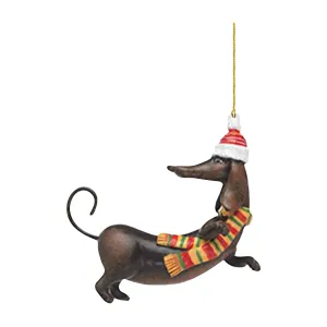 modern Christmas Decoration Gifts Dachshunds Dog Christmas Tree Ornament Christmas Tree Pendants Hanging Pendants Plush Craft For Christmas Holiday Party Home Decor D
