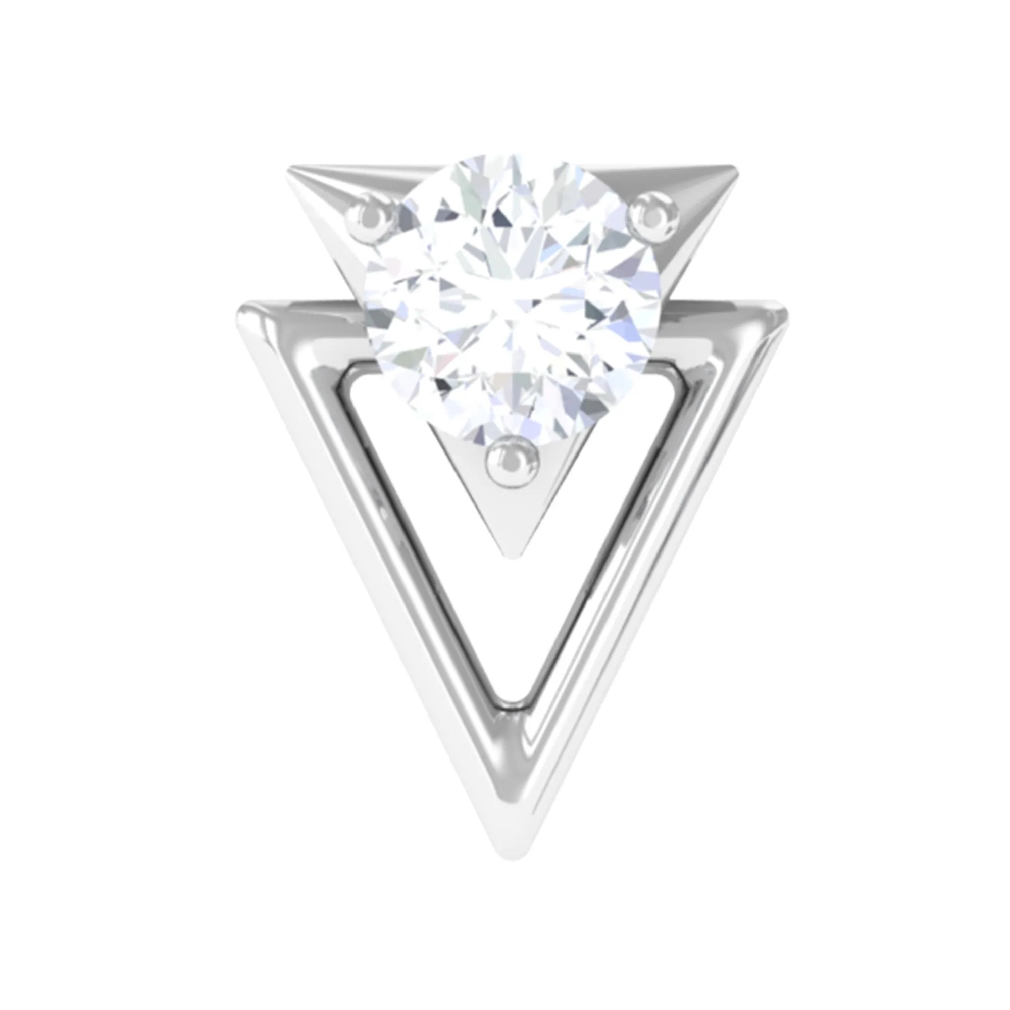 Moissanite Triangle Geometric Tragus Earring in Gold