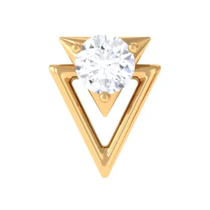Moissanite Triangle Geometric Tragus Earring in Gold