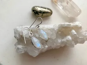Moonstone Akoni Earrings - Small Marquise