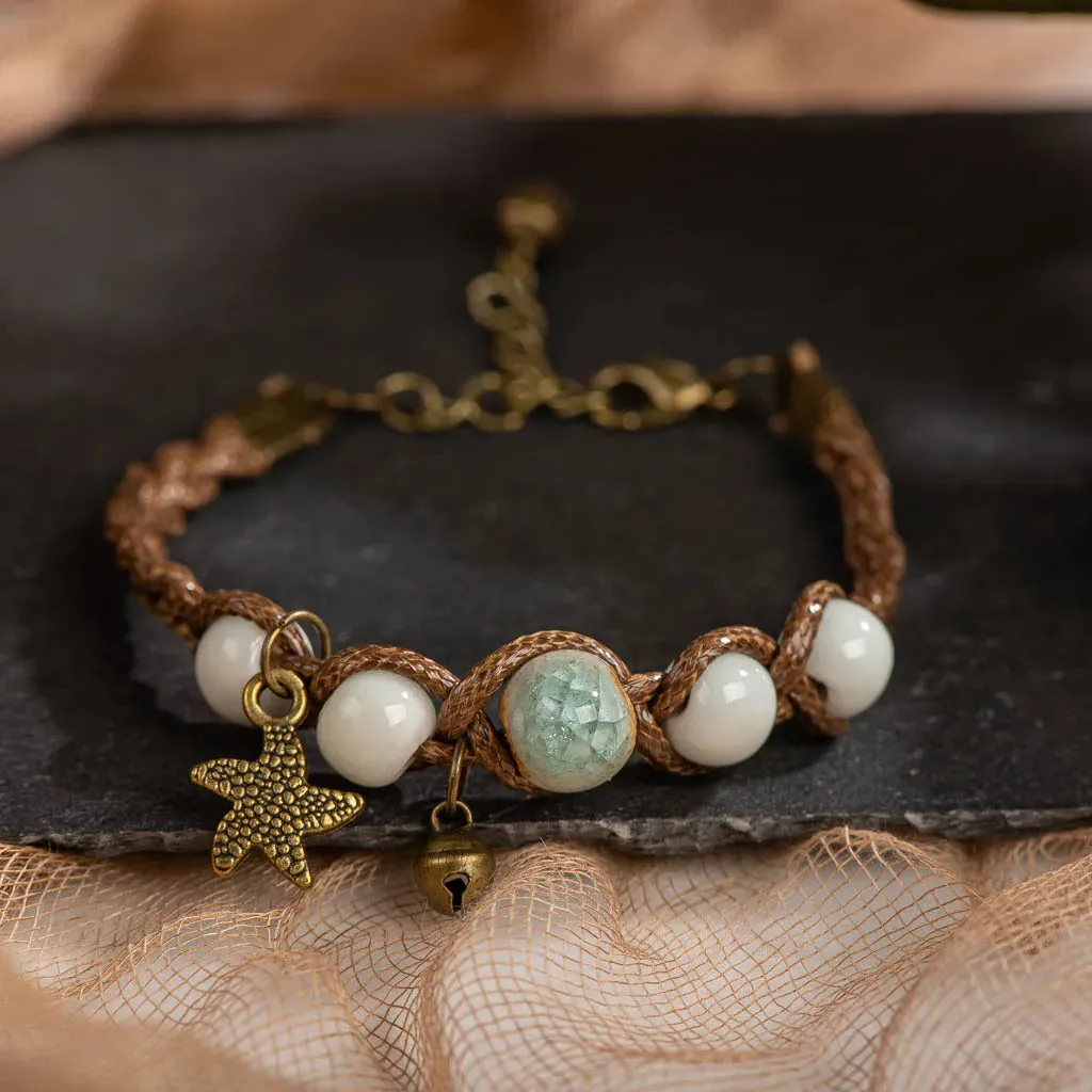 Mori Girl Handmade Ceramic Beads Bracelets DIY Artware Retro Bracelet Jewelery